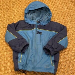 REI Fleece Lined Toddler Coat 2T blue hood